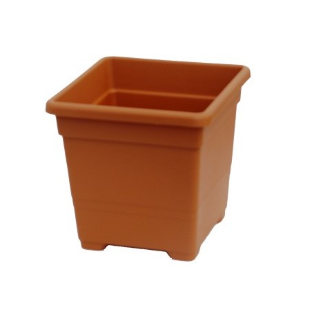 MACETA PLASTICO CUADRADA 38CM TERRACOTA