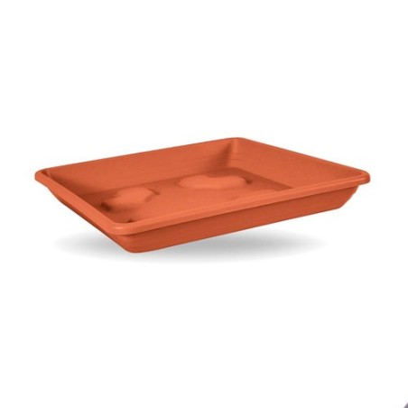 PLATO PLASTICO CUADRADO 36CM TERRACOTA