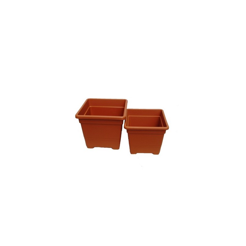 MACETA PLASTICO CUADRADA TERRACOTA