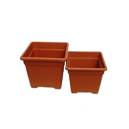 MACETA PLASTICO CUADRADA TERRACOTA