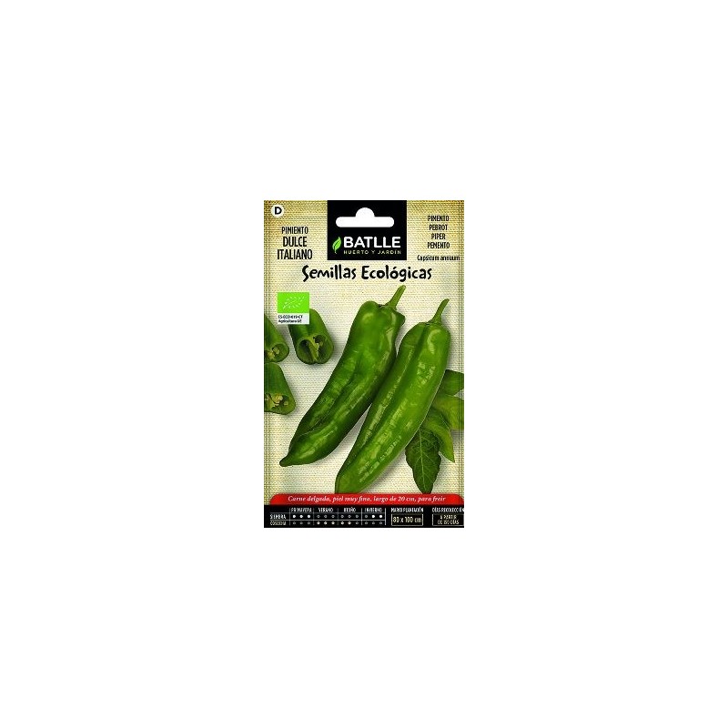 SEMILLAS ECOLOGICAS PIMIENTO DULCE ITALIANO 1GR