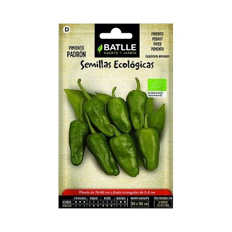 SEMILLAS ECOLOGICAS PIMIENTO PADRON 1GR