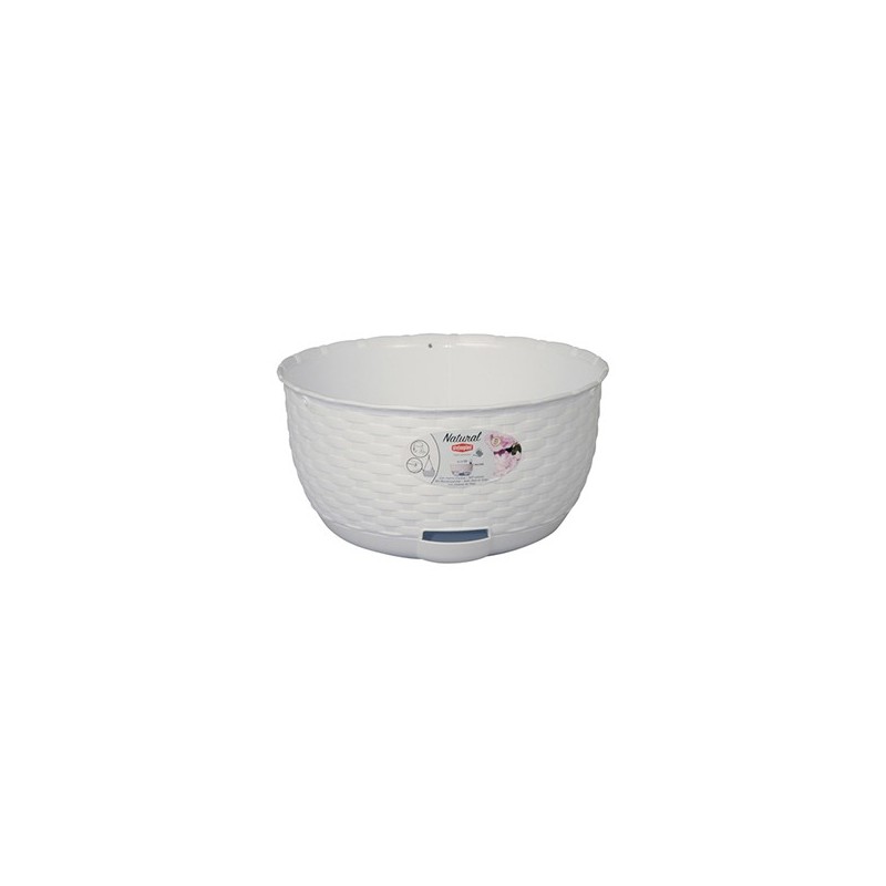 TARRINA PLASTICO TRENZA 30X15CM BLANCA