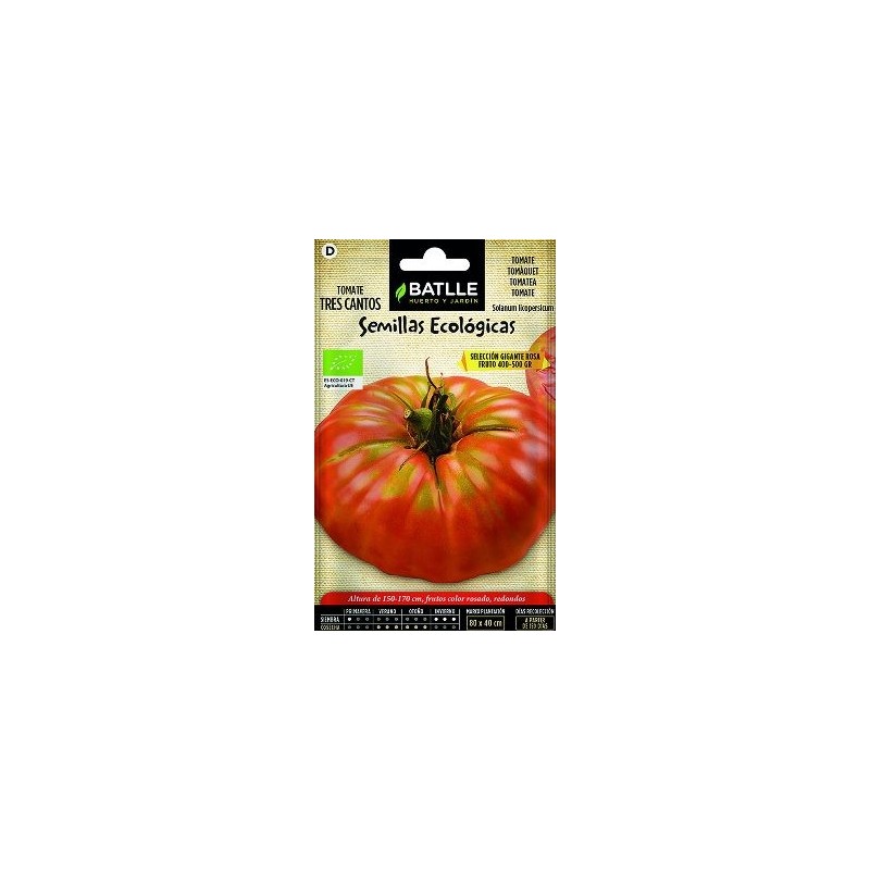 SEMILLAS ECOLOGICAS TOMATE TRES CANTOS GIG.ROSA 0,