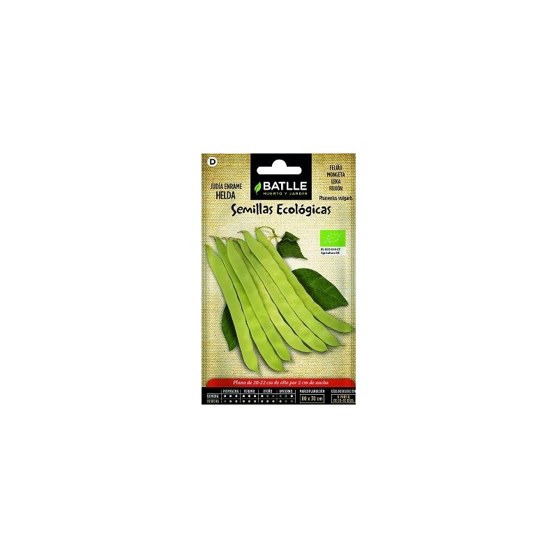 SEMILLAS ECOLOGICAS JUDIA HELDA 15GR