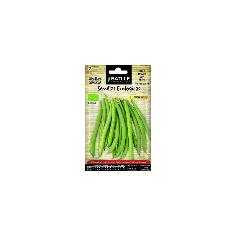 SEMILLAS ECOLOGICAS JUDIA SUPERVIOLET 15GR