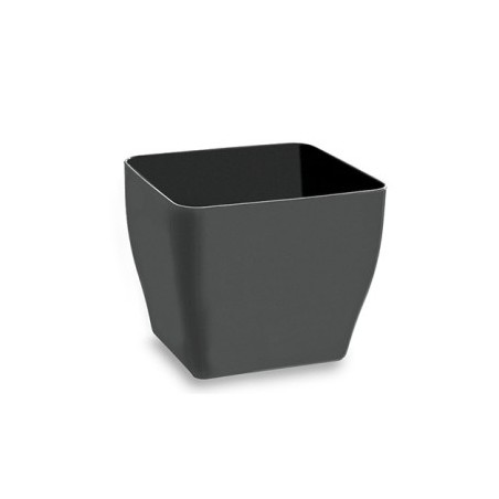 MACETA LIVING C/RUEDAS 40CM CUADRADA ANTRACITA