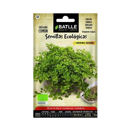 SEMILLAS ECOLOGICAS OREGANO COMUN 0.1GR